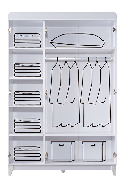 Setay Gardırop, Berlin 3 Kapaklı Çekmeceli Dolap - Pembe