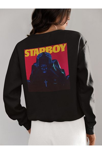SEVBANO Starboy the Weeknd Printed Unisex Oversize Rapper Sweatshirt