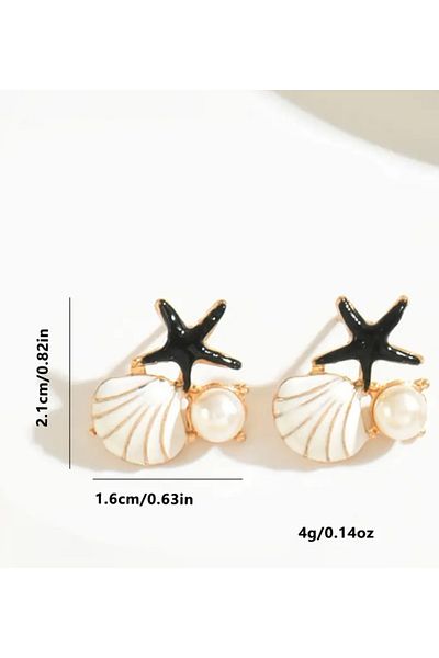 MEECY Starry Pearl Sea Shell Women's Earrings