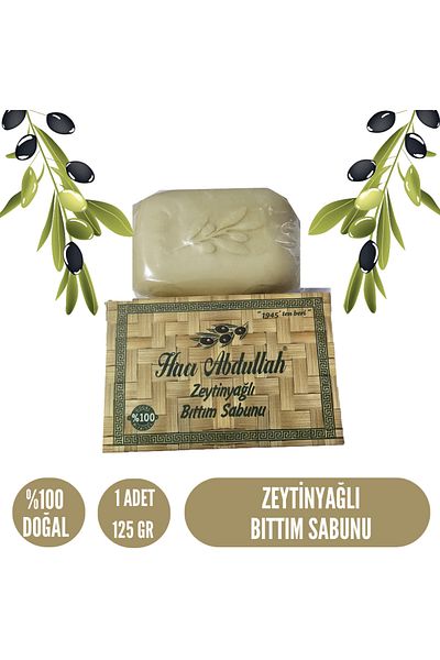 HACI ABDULLAH ZEYTİNYAĞLI DOĞAL SABUNLAR Olive Oil Bıttım Soap - 125Gr - (1 Piece)