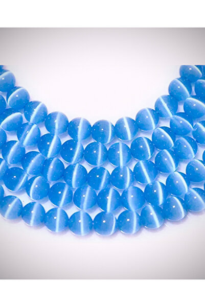 SESİKA HOBİ Piatra naturala originala O calitate Blue Cat Eye 8mm 1 Fara medi...