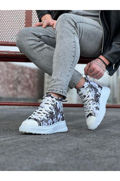 Lisinya White Military Half Ankle Casual Shoes