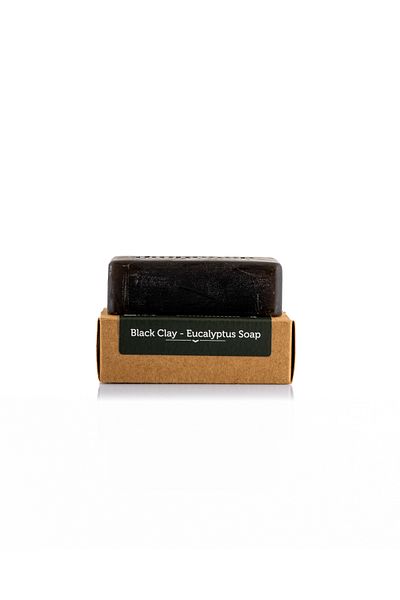 dionesse Black Clay Eucalyptus Soap 120 Gr - Refreshing Natural Soap for Men's Hair and Beard Cleaning