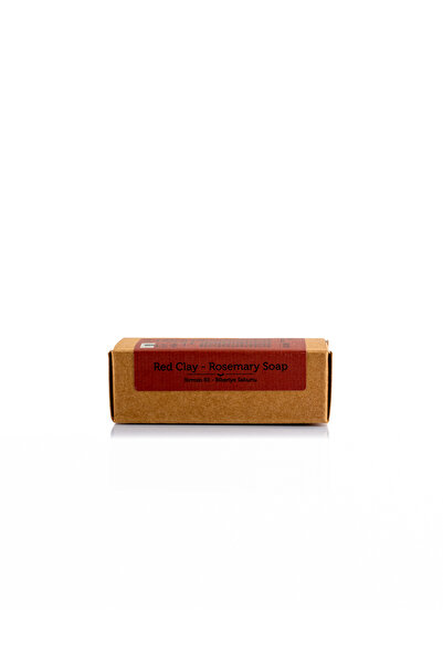 dionesse Red Clay Rosemary Soap 120 Gr - Handmade Soap with Sebum Balancing and Firming Effect