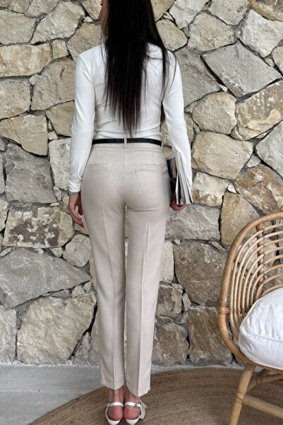 ESSFASIHON Dar Paça Kemerli Pantolon