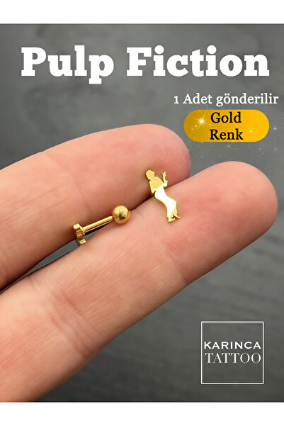 Karınca Piercing Pulp Fiction Mia Altın Rengi Gold Piercing Kulak Forward Helix Flat Conch Burun Nostril Tragus Küpe