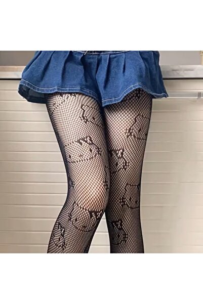 Tayse lingerie Gothic Hello Sa deznom crne najlonske čarape
