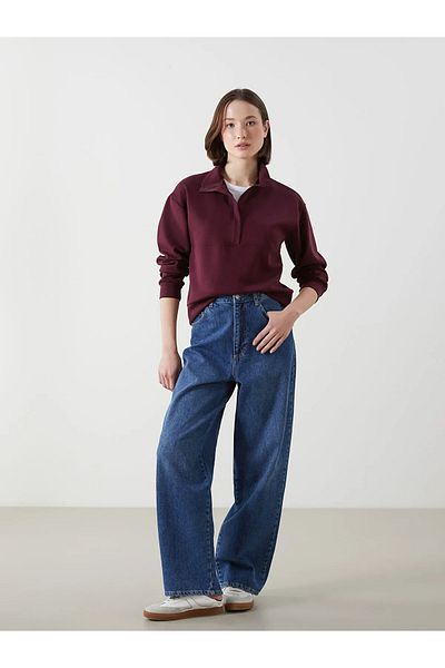 LC Waikiki Women's Classic Stand Collar Sweatshirt