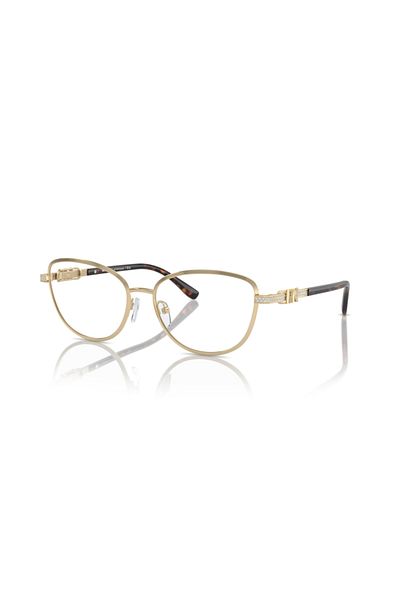 Michael Kors Woman Cat Eye Eyeglasses- Mk 3076b - Lense Size:55mm - Light Gold Shiny