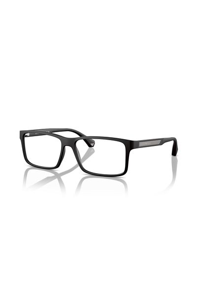 Emporio Armani Man Rectangle Eyeglasses- Ea 3038 - Lense Size:54mm - Rubber Black