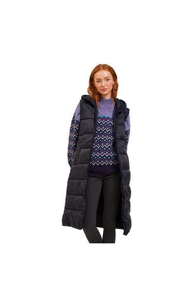 JJXX 12245694   Jxnora - Vestă lungă neagră, Otw Lightweight