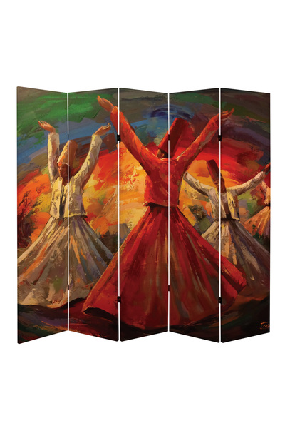 dbsanat Semazen Temalı Özel Tasarım Paravan Room Divider Oda Bölücü 180 x 200 cm