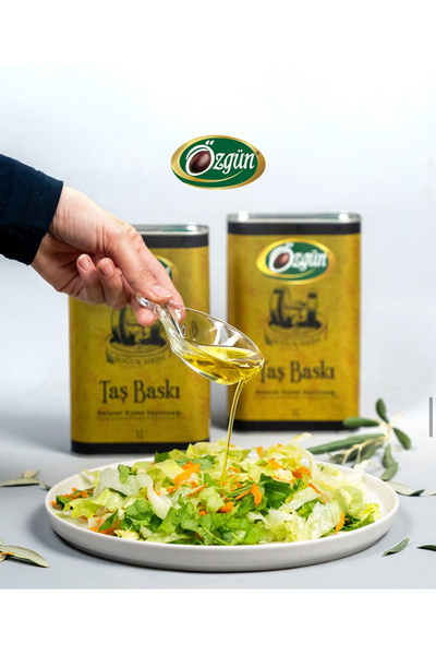 ÖZGÜN ZEYTİN & ZEYTİNYAĞI Taş Baskı 1 Lt Teneke Zeytinyağı