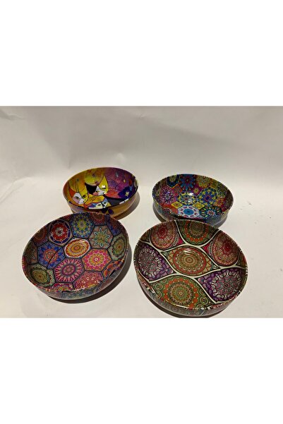 abnturk 4 Adet Çini Desenli 12 Cm Kase Seti Çerezlik İkramlık Sunumluk Kahval...