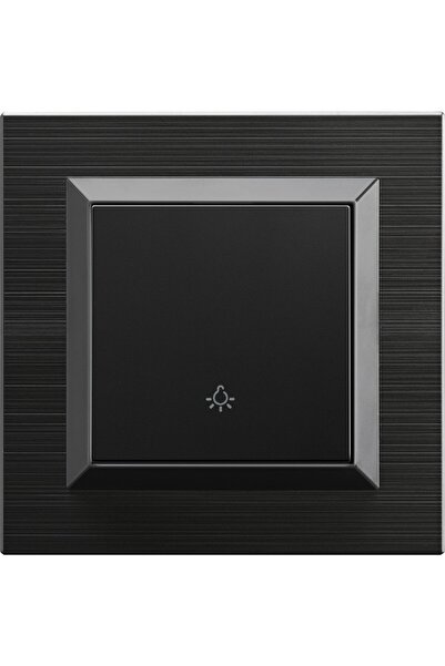 Ereğli Enerji Ovivo  Siyah Light Anahtar + Çerçeve ( Zil Anahtarı )