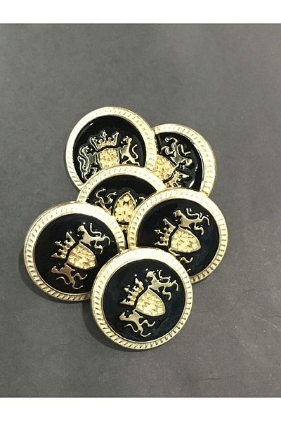 karantuhafiye Trench Coat and Jacket Button Set of 6 / Double Lion Model