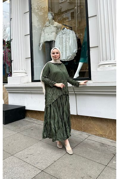 Ranasubaşı Khaki Imported Crash Skirt Suit
