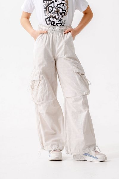 GİYİCEM TEKSTİL Girl's Elastic Waist Cargo Pants 2572