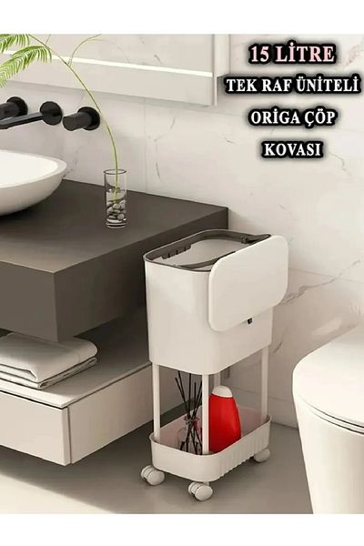 ALPAR 15 λίτρων Anthracite Μονάδα μονής σχάρας με ρόδες Λειτουργικό κάλυμμα μπάνιου και κουζίνας Κάδος απορριμμάτων Luxury