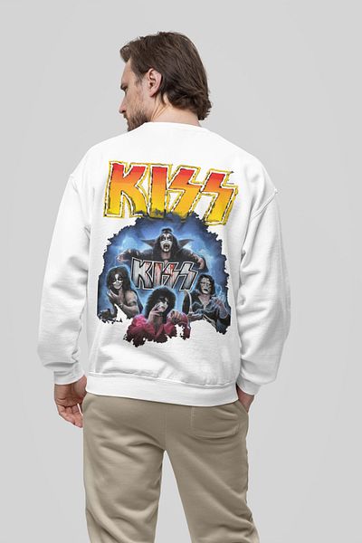 SEVBANO Kiss Rock Metal Music Band Printed Unisex Oversize Sweatshirt