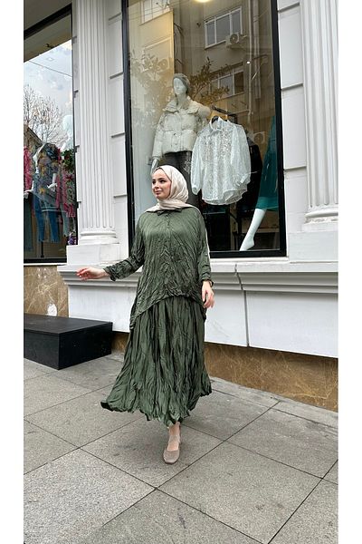 Ranasubaşı Khaki Imported Crash Skirt Suit