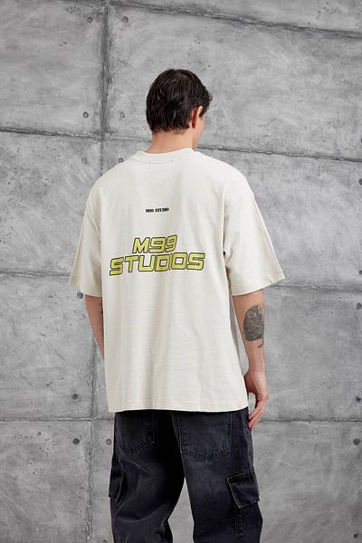 NOMARC Κρέμα M99 Studio Written Oversize Tshirt