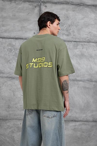 NOMARC Πράσινο Oversize T-shirt με Λογότυπο M99 Studio