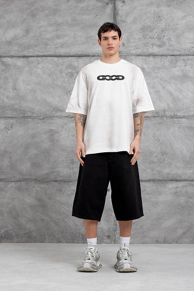 NOMARC Λευκό μπλουζάκι με καλό γραμμένο oversize