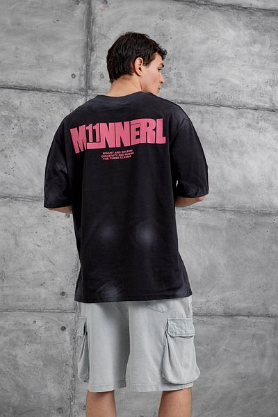 NOMARC Μαύρο M11 Γραμμένο Oversize T-shirt