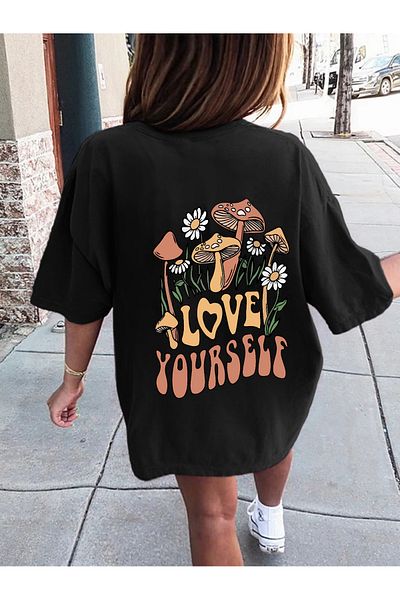 uyguntarz Kinder-T-Shirt aus Baumwolle mit Pilzdruck