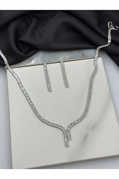 Lumiera Zirkon Taşlı Su Yolu Kolye ve Küpe Seti