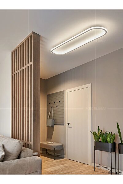 N Naturel Aydınlatma 100cm Ledli Plafonyer Avize / Içe Ve Dışa Işık / 3 Renk Işıklı / Antrasit Renk Çerçeve