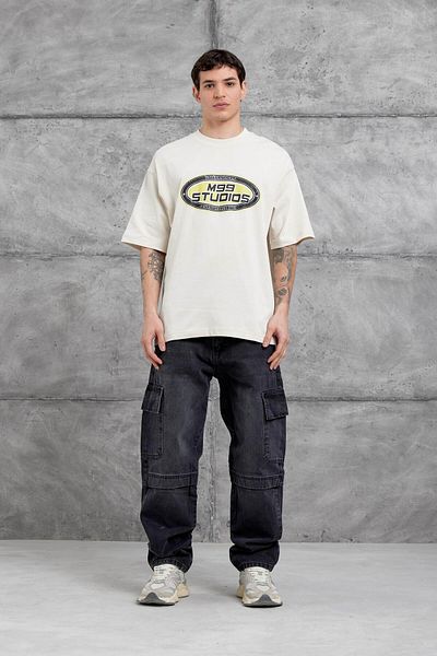 NOMARC Κρέμα M99 Studio Written Oversize Tshirt