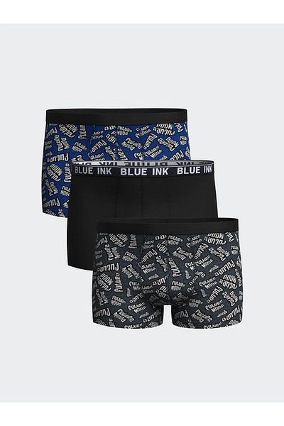 LC Waikiki Μαύρο Standard Mold Cotton Flexible Ανδρικό Boxer Σετ 3 τεμαχίων