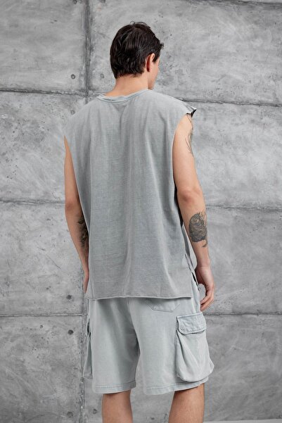 NOMARC Men's Gray Washed Oversize Tank Top