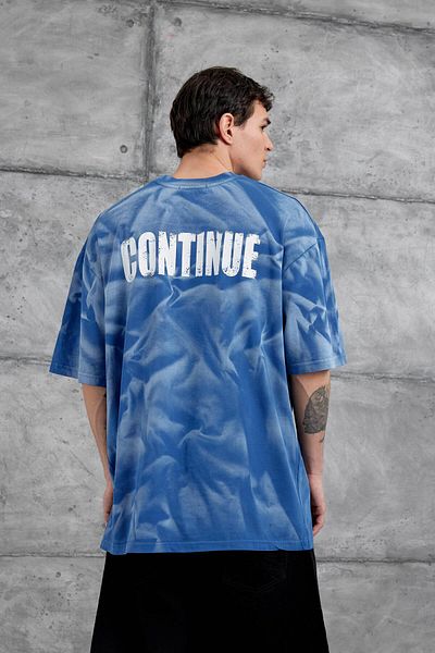 NOMARC Tricou oversize lavabil cu scris Blue Drift