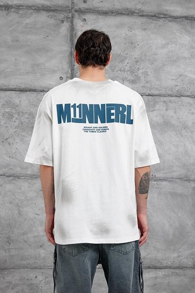 NOMARC Λευκό M11 Τυπωμένο Oversize T-shirt