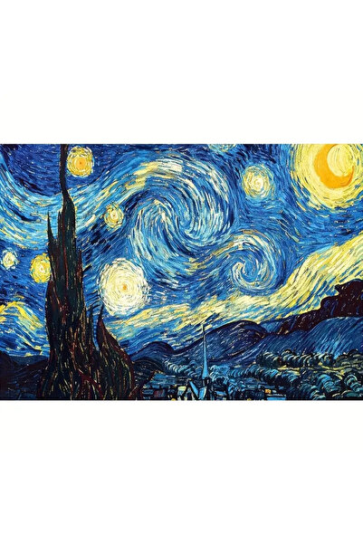 rasdesing 5d Sayılarla Elmas Boyama 40x30cm Van Gogh Yıldızlı Gece Mozaik Tab...