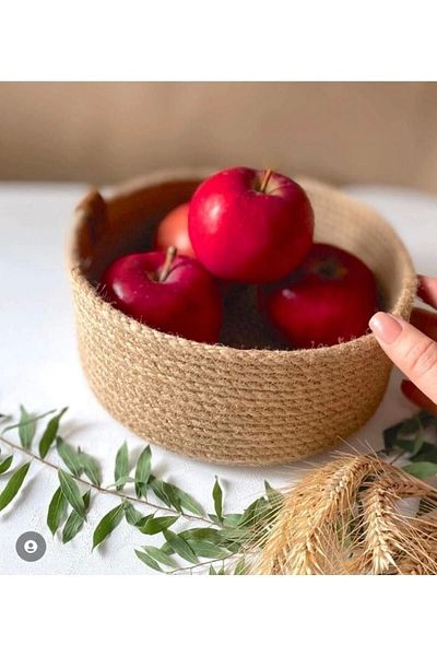 Hediyeninellitonu Organizer Ψάθινο καλάθι 20x8cm