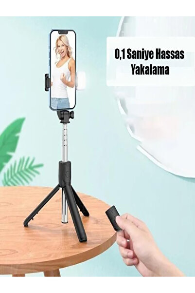 Anunnaki Uzaktan Kumandalı Selfie Çubuğu 70cm Tripod Ios ve Android Uyumlu Siyah