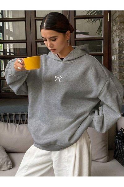 SEDA IŞIKLAR Unisex Heart Printed Oversize Sweatshirt