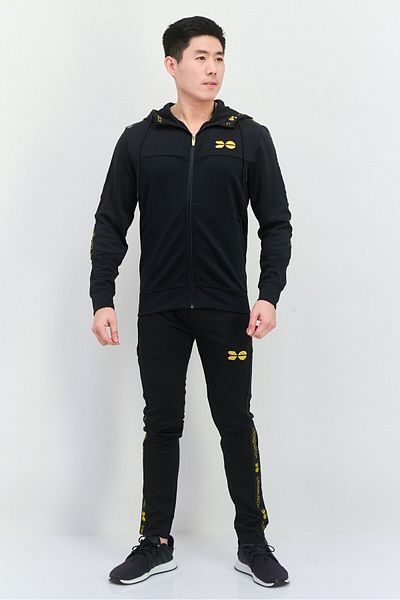 Crosshatch Men Sportswear Fit Long Sleeve Training Tracksuits, Black