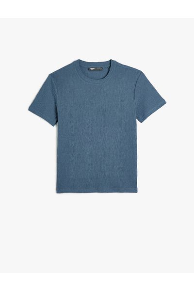 Koton Blue Short Sleeve T-Shirt