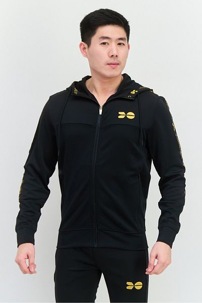 Crosshatch Men Sportswear Fit Long Sleeve Training Tracksuits, Black