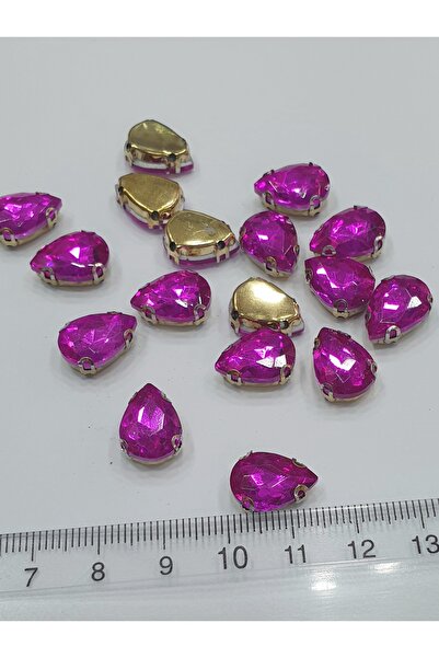 CRYSTALSHOP Обвит камък - капка фуксия 10*14 мм (50 г. сл. Хр.)