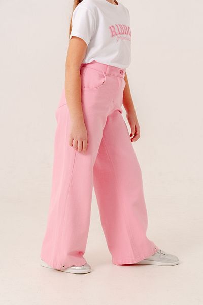 GİYİCEM TEKSTİL Girl's Wide Leg Basic Linen Trousers