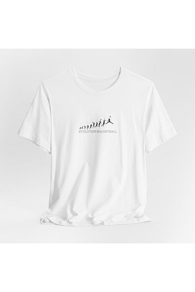 IVART Evolution Basketball Printed Unisex Μαύρο μπλουζάκι με λαιμόκοψη 100% βαμβακερό κοντομάνικο