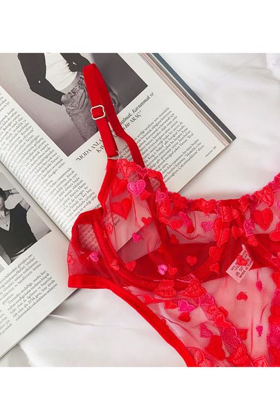 VentLingerie Red Heart Bodysuit