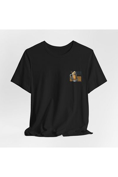 IVART Beer Club Unisex Μαύρο μπλουζάκι με λαιμόκοψη 100% βαμβάκι - εμπριμέ
