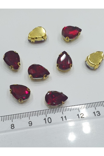 CRYSTALSHOP Piatră în carcasă - Drop Red 10*14mm (50AD)